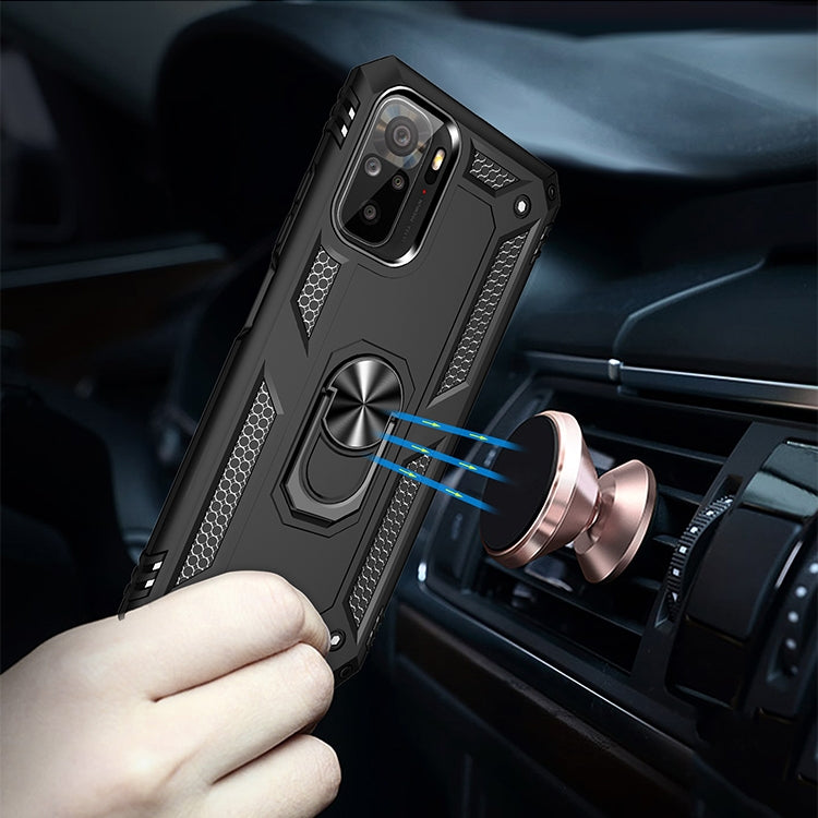 For Xiaomi Redmi Note 10 / Note 10s Shockproof TPU + PC Protective Case with 360 Degree Rotating Holder(Black) - Xiaomi Cases by buy2fix | Online Shopping UK | buy2fix