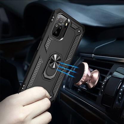 For Xiaomi Redmi Note 10 / Note 10s Shockproof TPU + PC Protective Case with 360 Degree Rotating Holder(Black) - Xiaomi Cases by buy2fix | Online Shopping UK | buy2fix