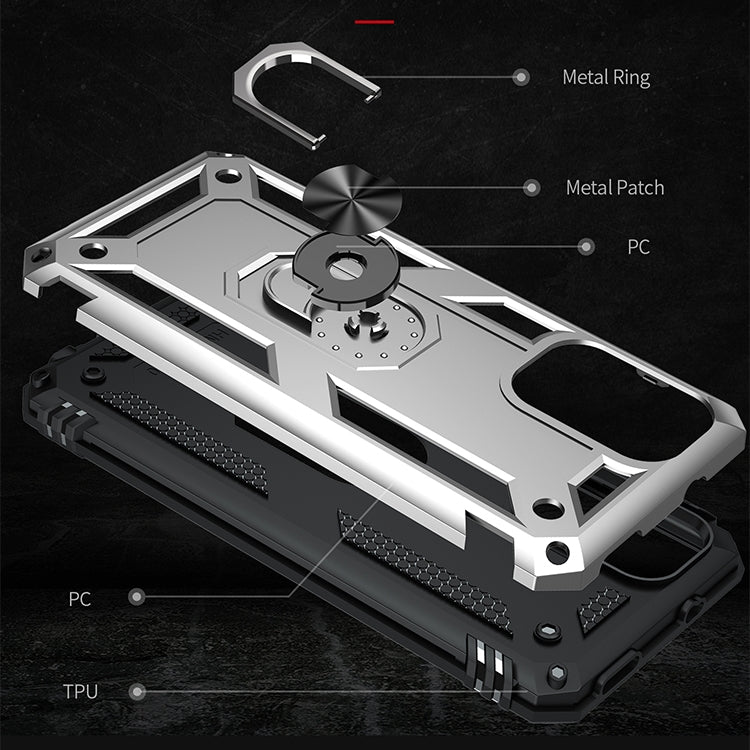 For Xiaomi Redmi Note 10 / Note 10s Shockproof TPU + PC Protective Case with 360 Degree Rotating Holder(Silver) - Xiaomi Cases by buy2fix | Online Shopping UK | buy2fix