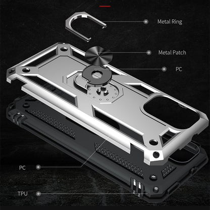 For Xiaomi Redmi Note 10 / Note 10s Shockproof TPU + PC Protective Case with 360 Degree Rotating Holder(Silver) - Xiaomi Cases by buy2fix | Online Shopping UK | buy2fix