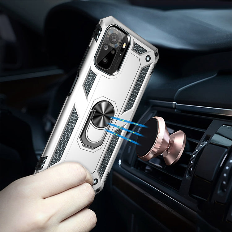 For Xiaomi Redmi Note 10 / Note 10s Shockproof TPU + PC Protective Case with 360 Degree Rotating Holder(Silver) - Xiaomi Cases by buy2fix | Online Shopping UK | buy2fix