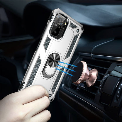 For Xiaomi Redmi Note 10 / Note 10s Shockproof TPU + PC Protective Case with 360 Degree Rotating Holder(Silver) - Xiaomi Cases by buy2fix | Online Shopping UK | buy2fix