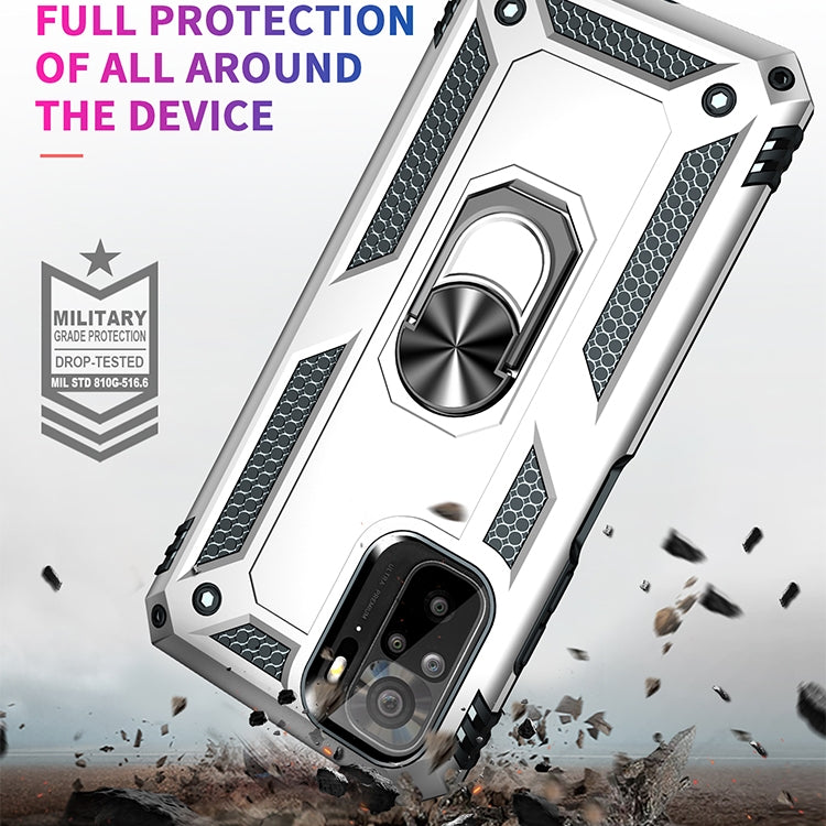 For Xiaomi Redmi Note 10 / Note 10s Shockproof TPU + PC Protective Case with 360 Degree Rotating Holder(Silver) - Xiaomi Cases by buy2fix | Online Shopping UK | buy2fix