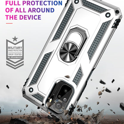 For Xiaomi Redmi Note 10 / Note 10s Shockproof TPU + PC Protective Case with 360 Degree Rotating Holder(Silver) - Xiaomi Cases by buy2fix | Online Shopping UK | buy2fix