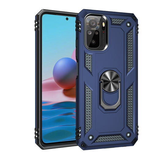 For Xiaomi Redmi Note 10 / Note 10s Shockproof TPU + PC Protective Case with 360 Degree Rotating Holder(Blue) - Xiaomi Cases by buy2fix | Online Shopping UK | buy2fix