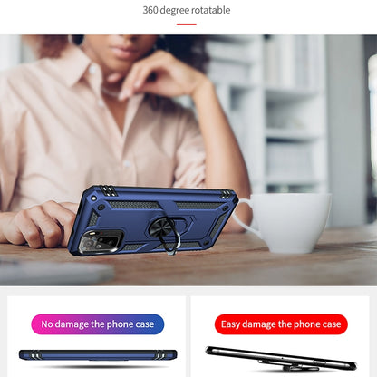 For Xiaomi Redmi Note 10 / Note 10s Shockproof TPU + PC Protective Case with 360 Degree Rotating Holder(Blue) - Xiaomi Cases by buy2fix | Online Shopping UK | buy2fix