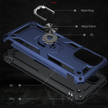 For Xiaomi Redmi Note 10 / Note 10s Shockproof TPU + PC Protective Case with 360 Degree Rotating Holder(Blue) - Xiaomi Cases by buy2fix | Online Shopping UK | buy2fix