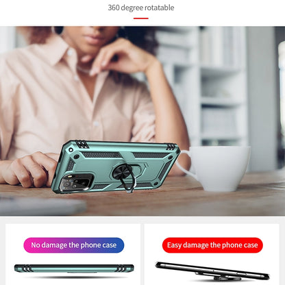 For Xiaomi Redmi Note 10 / Note 10s Shockproof TPU + PC Protective Case with 360 Degree Rotating Holder(Dark Green) - Xiaomi Cases by buy2fix | Online Shopping UK | buy2fix