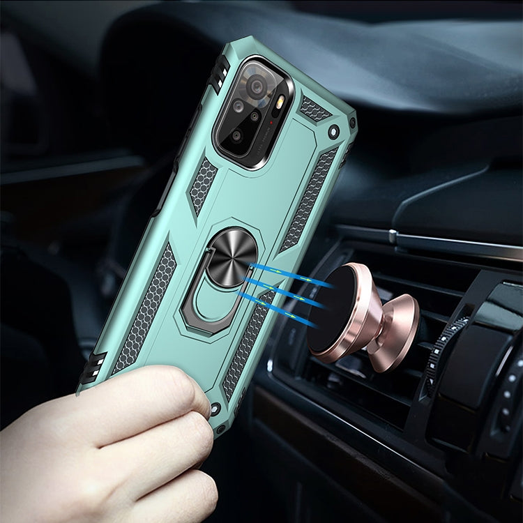 For Xiaomi Redmi Note 10 / Note 10s Shockproof TPU + PC Protective Case with 360 Degree Rotating Holder(Dark Green) - Xiaomi Cases by buy2fix | Online Shopping UK | buy2fix