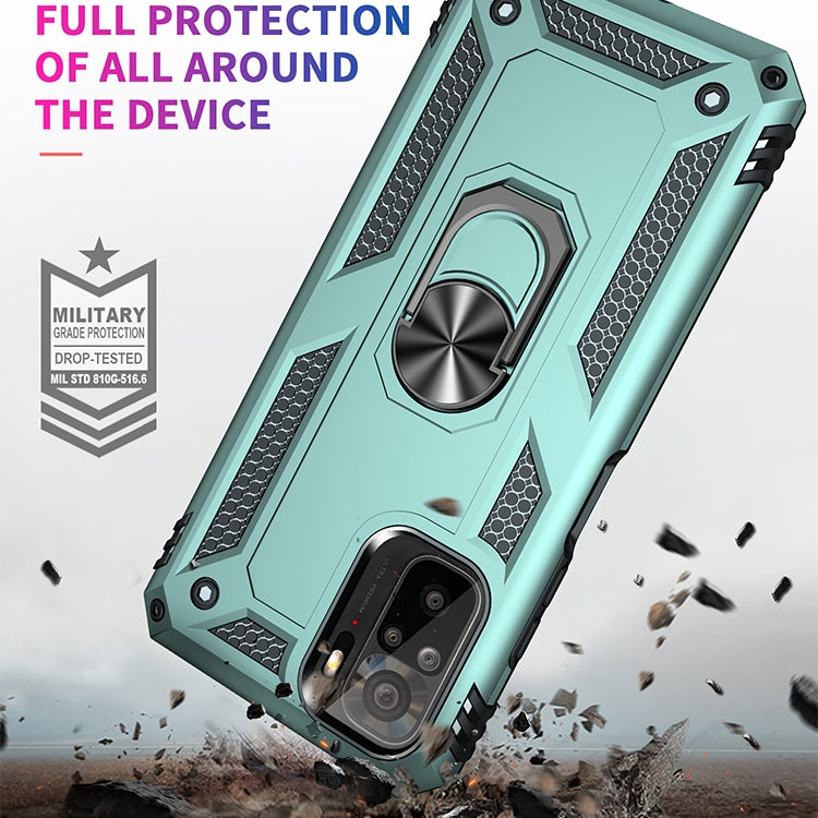 For Xiaomi Redmi Note 10 / Note 10s Shockproof TPU + PC Protective Case with 360 Degree Rotating Holder(Dark Green) - Xiaomi Cases by buy2fix | Online Shopping UK | buy2fix