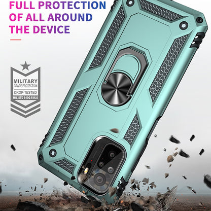 For Xiaomi Redmi Note 10 / Note 10s Shockproof TPU + PC Protective Case with 360 Degree Rotating Holder(Dark Green) - Xiaomi Cases by buy2fix | Online Shopping UK | buy2fix