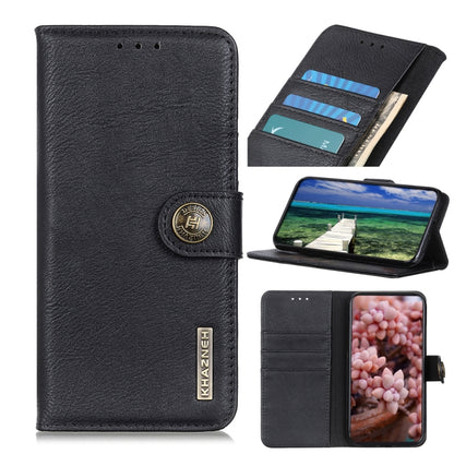 For Samsung Galaxy A22 5G(EU Version) KHAZNEH Cowhide Texture Horizontal Flip Leather Case with Holder & Card Slots & Wallet(Black) by buy2fix