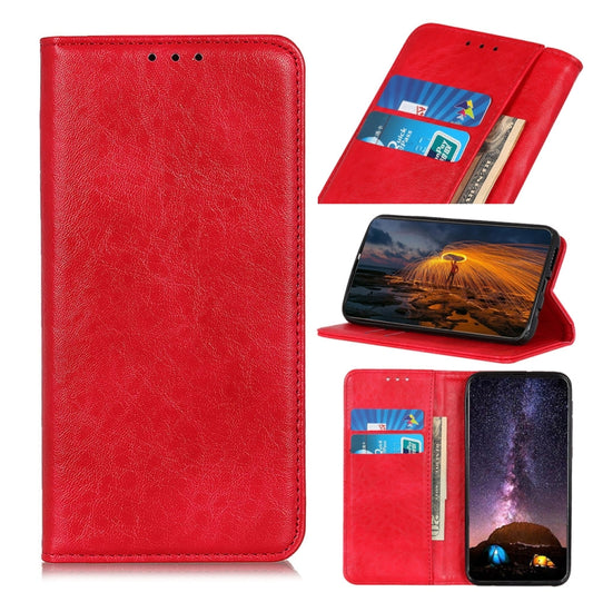 For OPPO F19 / A74 4G Magnetic Crazy Horse Texture Horizontal Flip Leather Case with Holder & Card Slots & Wallet(Red) by buy2fix