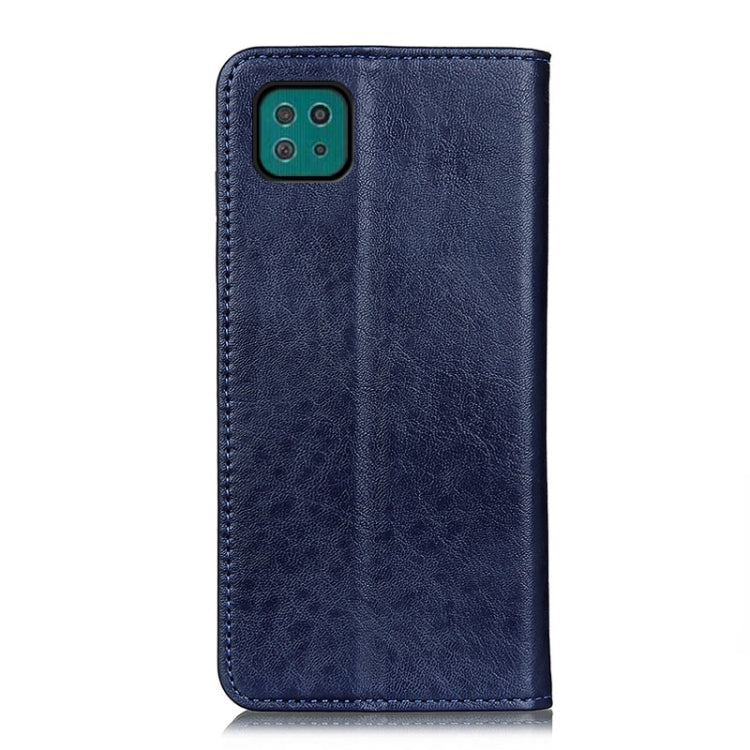 For Samsung Galaxy A22 5G(EU Version) Magnetic Crazy Horse Texture Horizontal Flip Leather Case with Holder & Card Slots & Wallet(Blue) by buy2fix