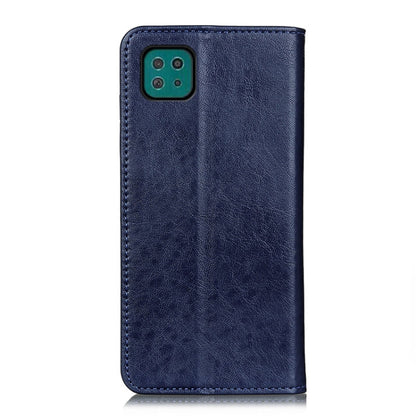 For Samsung Galaxy A22 5G(EU Version) Magnetic Crazy Horse Texture Horizontal Flip Leather Case with Holder & Card Slots & Wallet(Blue) by buy2fix
