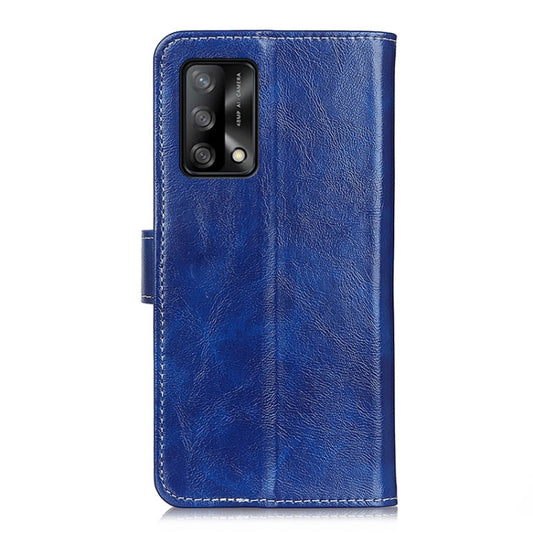 For OPPO F19 / A74 4G Retro Crazy Horse Texture Horizontal Flip Leather Case with Holder & Card Slots & Photo Frame & Wallet(Blue) by buy2fix