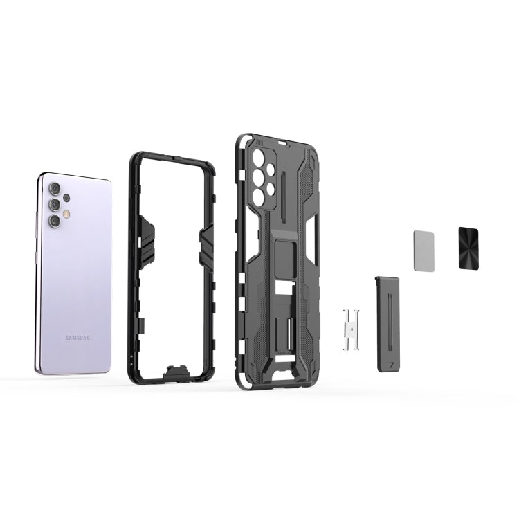 For Samsung Galaxy A32 4G Supersonic PC + TPU Shock-proof Protective Case with Holder(White) by buy2fix