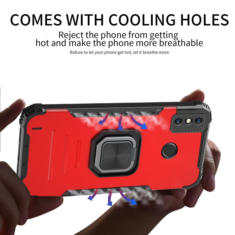For Tecno Spark 6 Go Fierce Warrior Series Armor All-inclusive Shockproof Aluminum Alloy + TPU Protective Case with Ring Holder(Red) by buy2fix