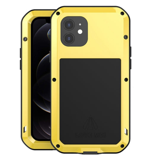 For iPhone 12 LOVE MEI Metal Shockproof Life Waterproof Dustproof Protective Case(Yellow)