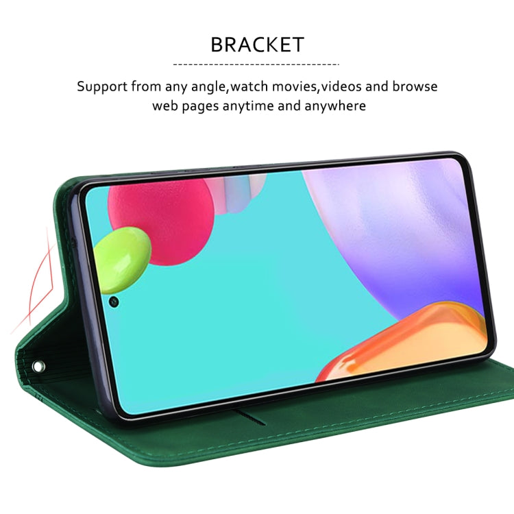 For Samsung Galaxy A12 5G Frosted Business Magnetic Horizontal Flip PU Leather Case with Holder & Card Slot & Lanyard(Green) by buy2fix