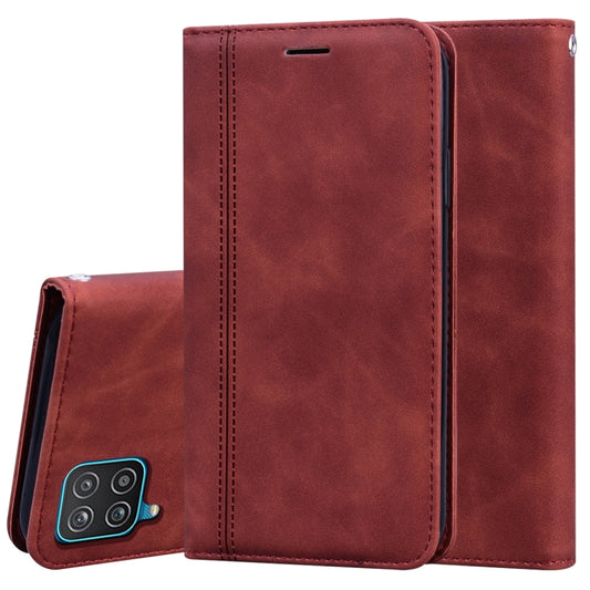 For Samsung Galaxy A12 5G Frosted Business Magnetic Horizontal Flip PU Leather Case with Holder & Card Slot & Lanyard(Brown) by buy2fix
