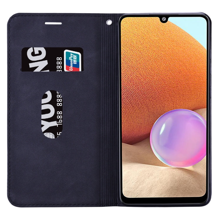 For Samsung Galaxy A32 4G Frosted Business Magnetic Horizontal Flip PU Leather Case with Holder & Card Slot & Lanyard(Black) by buy2fix