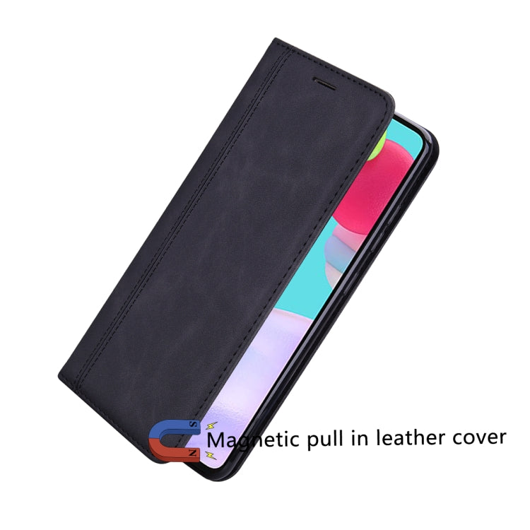 For Samsung Galaxy A32 4G Frosted Business Magnetic Horizontal Flip PU Leather Case with Holder & Card Slot & Lanyard(Black) by buy2fix