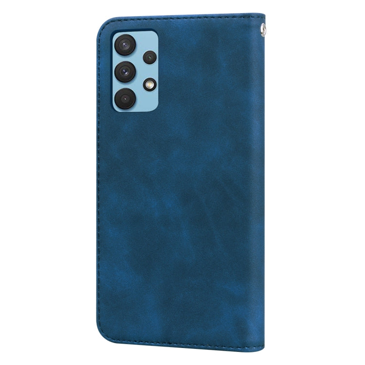 For Samsung Galaxy A32 4G Frosted Business Magnetic Horizontal Flip PU Leather Case with Holder & Card Slot & Lanyard(Blue) by buy2fix