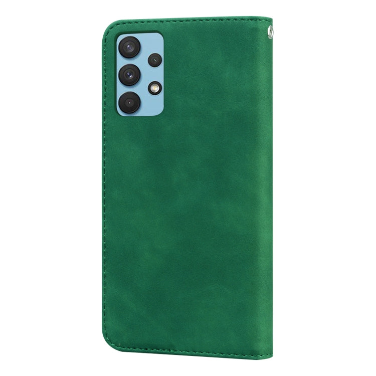 For Samsung Galaxy A32 4G Frosted Business Magnetic Horizontal Flip PU Leather Case with Holder & Card Slot & Lanyard(Green) by buy2fix