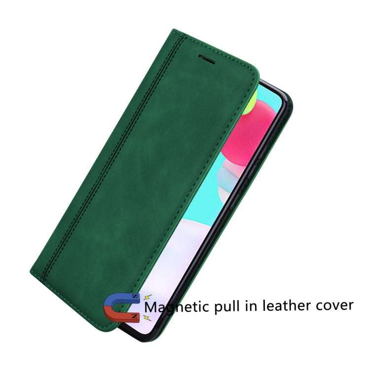 For Samsung Galaxy A32 4G Frosted Business Magnetic Horizontal Flip PU Leather Case with Holder & Card Slot & Lanyard(Green) by buy2fix