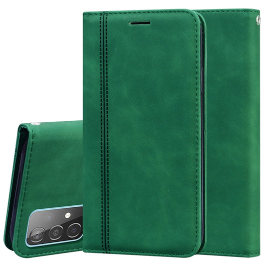 For Samsung Galaxy A52 5G / 4G Frosted Business Magnetic Horizontal Flip PU Leather Case with Holder & Card Slot & Lanyard(Green) by buy2fix