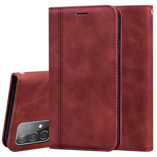 For Samsung Galaxy A52 5G / 4G Frosted Business Magnetic Horizontal Flip PU Leather Case with Holder & Card Slot & Lanyard(Brown) by buy2fix