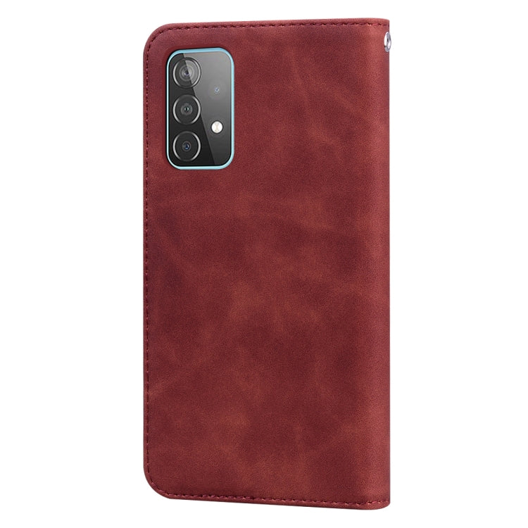 For Samsung Galaxy A52 5G / 4G Frosted Business Magnetic Horizontal Flip PU Leather Case with Holder & Card Slot & Lanyard(Brown) by buy2fix