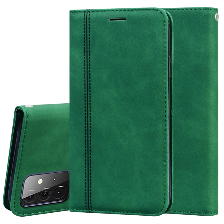 For Samsung Galaxy A72 5G / 4G Frosted Business Magnetic Horizontal Flip PU Leather Case with Holder & Card Slot & Lanyard(Green) by buy2fix