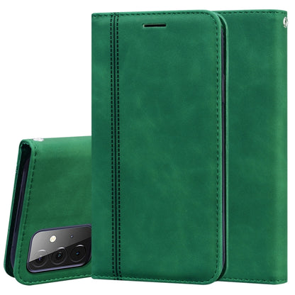 For Samsung Galaxy A72 5G / 4G Frosted Business Magnetic Horizontal Flip PU Leather Case with Holder & Card Slot & Lanyard(Green) by buy2fix