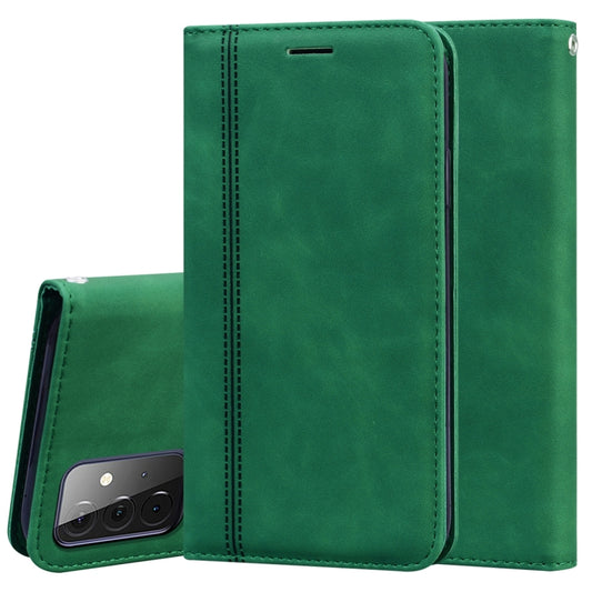 For Samsung Galaxy A72 5G / 4G Frosted Business Magnetic Horizontal Flip PU Leather Case with Holder & Card Slot & Lanyard(Green) by buy2fix