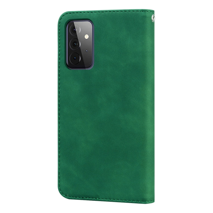 For Samsung Galaxy A72 5G / 4G Frosted Business Magnetic Horizontal Flip PU Leather Case with Holder & Card Slot & Lanyard(Green) by buy2fix