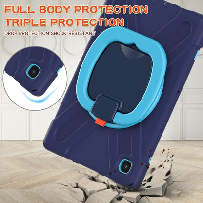 For iPad 9.7 inch (2018/2017) Silicone + PC Protective Case with Holder & Shoulder Strap(Navy Blue + Blue) - iPad Pro 9.7 inch Cases by buy2fix | Online Shopping UK | buy2fix