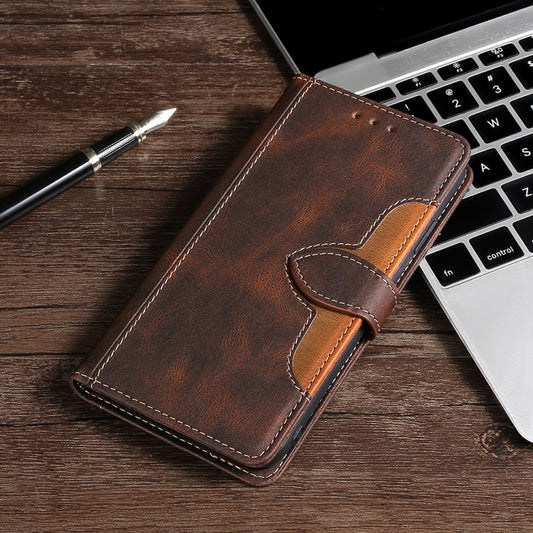 For Xiaomi Pocophone F1 Stitching Skin Feel Magnetic Buckle Horizontal Flip PU Leather Case with Holder & Card Slots & Wallet(Brown) - Xiaomi Cases by buy2fix | Online Shopping UK | buy2fix