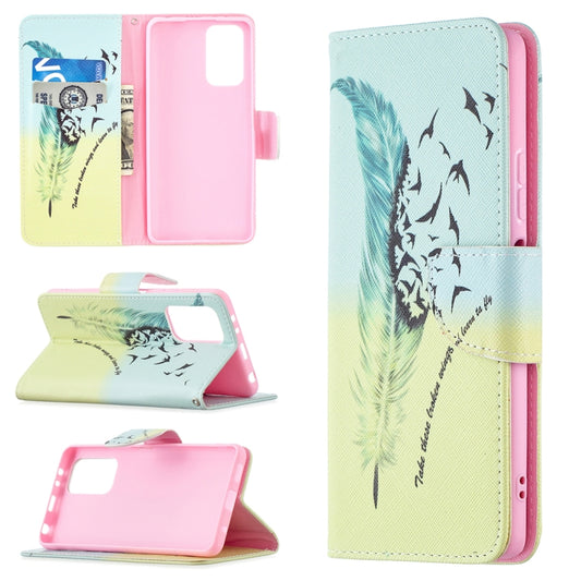 For Xiaomi Redmi Note 10 Pro Colored Drawing Pattern Horizontal Flip Leather Case with Holder & Card Slots & Wallet(Feather) - Xiaomi Cases by buy2fix | Online Shopping UK | buy2fix