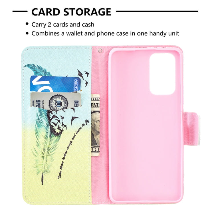 For Xiaomi Redmi Note 10 Pro Colored Drawing Pattern Horizontal Flip Leather Case with Holder & Card Slots & Wallet(Feather) - Xiaomi Cases by buy2fix | Online Shopping UK | buy2fix