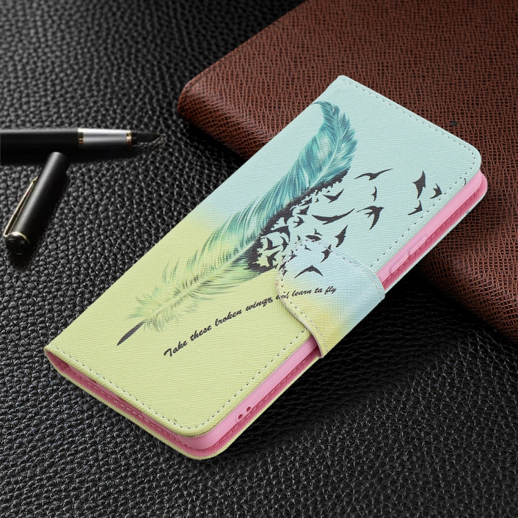 For Xiaomi Redmi Note 10 Pro Colored Drawing Pattern Horizontal Flip Leather Case with Holder & Card Slots & Wallet(Feather) - Xiaomi Cases by buy2fix | Online Shopping UK | buy2fix