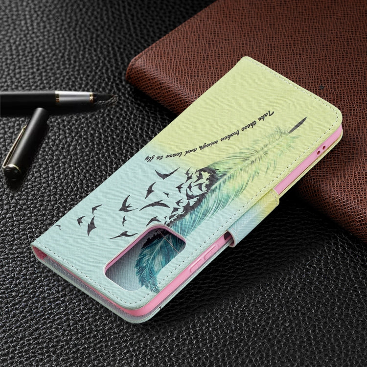 For Xiaomi Redmi Note 10 Pro Colored Drawing Pattern Horizontal Flip Leather Case with Holder & Card Slots & Wallet(Feather) - Xiaomi Cases by buy2fix | Online Shopping UK | buy2fix