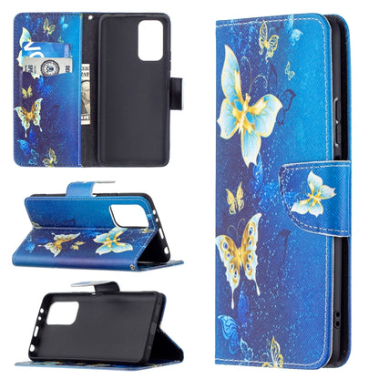 For Xiaomi Redmi Note 10 Pro Colored Drawing Pattern Horizontal Flip Leather Case with Holder & Card Slots & Wallet(Gold Butterfly) - Xiaomi Cases by buy2fix | Online Shopping UK | buy2fix