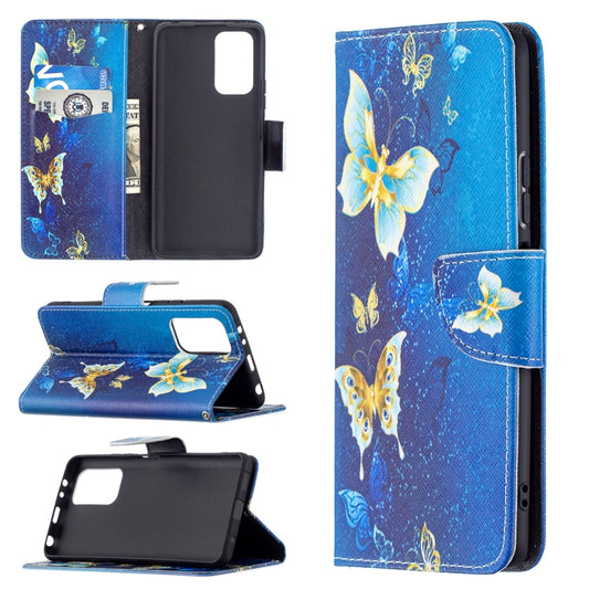 For Xiaomi Redmi Note 10 Pro Colored Drawing Pattern Horizontal Flip Leather Case with Holder & Card Slots & Wallet(Gold Butterfly) - Xiaomi Cases by buy2fix | Online Shopping UK | buy2fix