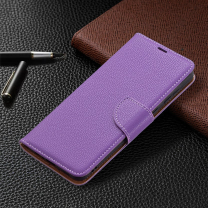 For Samsung Galaxy A02 Litchi Texture Pure Color Horizontal Flip Leather Case with Holder & Card Slots & Wallet & Lanyard(Purple) by buy2fix