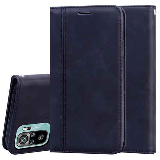 For Xiaomi Redmi Note 10 4G Frosted Business Magnetic Horizontal Flip PU Leather Case with Holder & Card Slot & Lanyard(Black) - Xiaomi Cases by buy2fix | Online Shopping UK | buy2fix