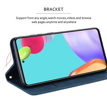 For Xiaomi Redmi Note 10 4G Frosted Business Magnetic Horizontal Flip PU Leather Case with Holder & Card Slot & Lanyard(Blue) - Xiaomi Cases by buy2fix | Online Shopping UK | buy2fix