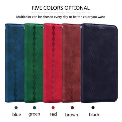 For Xiaomi Redmi Note 10 4G Frosted Business Magnetic Horizontal Flip PU Leather Case with Holder & Card Slot & Lanyard(Blue) - Xiaomi Cases by buy2fix | Online Shopping UK | buy2fix