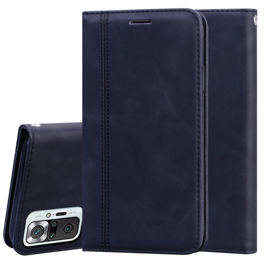 For Xiaomi Redmi Note 10 Pro Frosted Business Magnetic Horizontal Flip PU Leather Case with Holder & Card Slot & Lanyard(Black) - Xiaomi Cases by buy2fix | Online Shopping UK | buy2fix